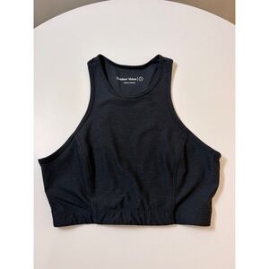 Outdoor Voices Crop Top Women S Charcoal Grey Excellent High Neck Racerback